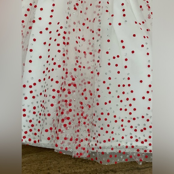 Mia & Mimi Target 3-6m Baby Girl Red Velvet long Sleeve White Skirt Dress - Picture 4 of 16